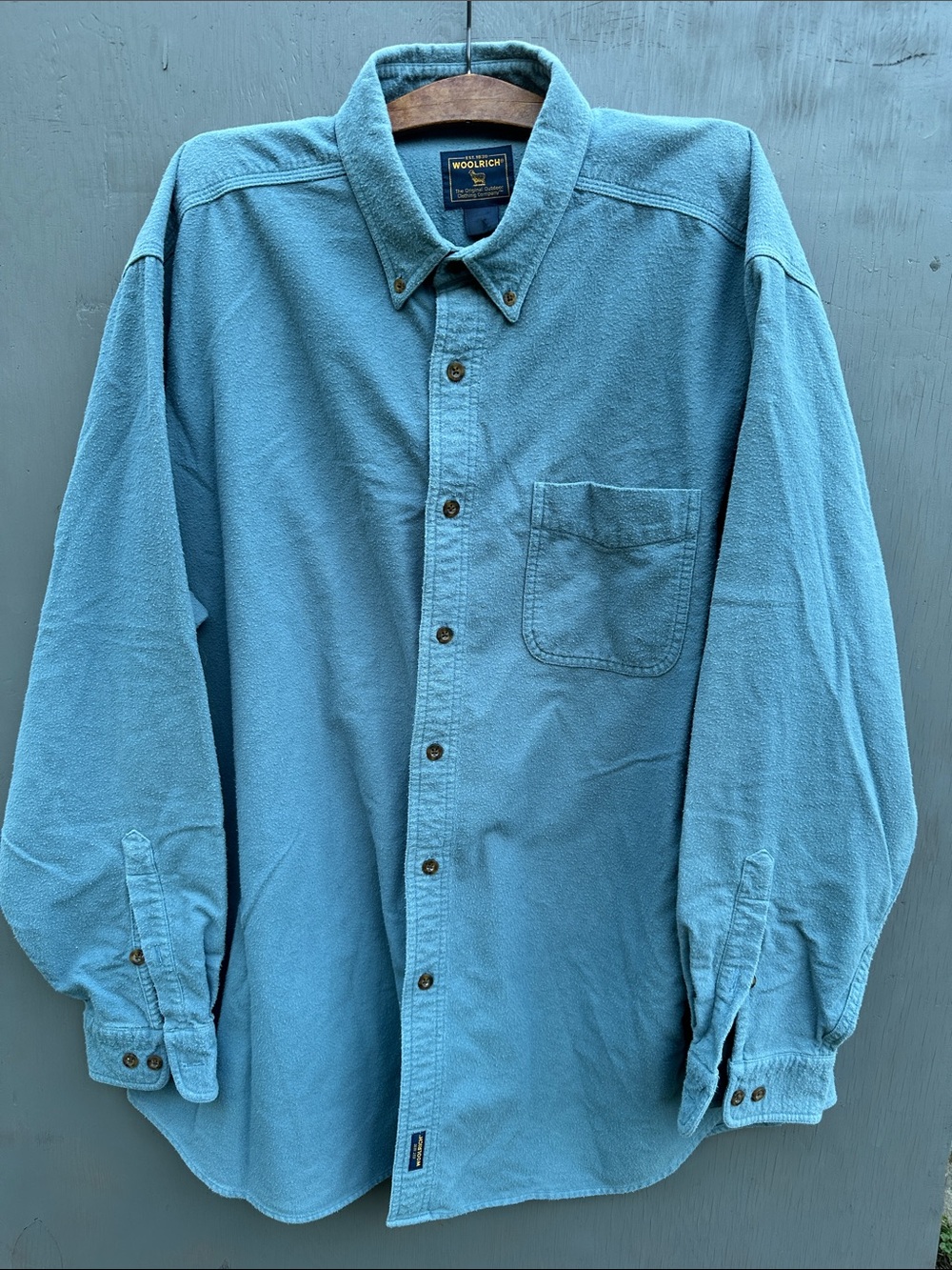 Woolrich Men's Teal Button-Front Long-Sleeve Shirt